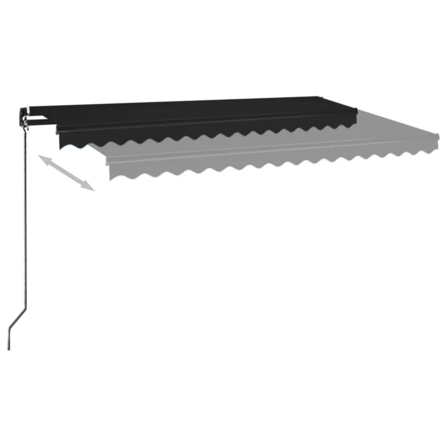 Auvent manuel rétractable avec LED 400x350 cm Anthracite - 3