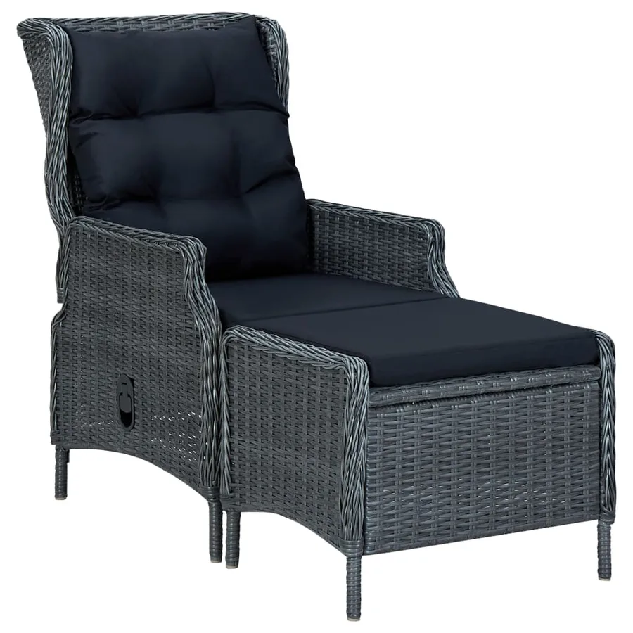Ensemble à manger de jardin 7 pcs Gris foncé - 11