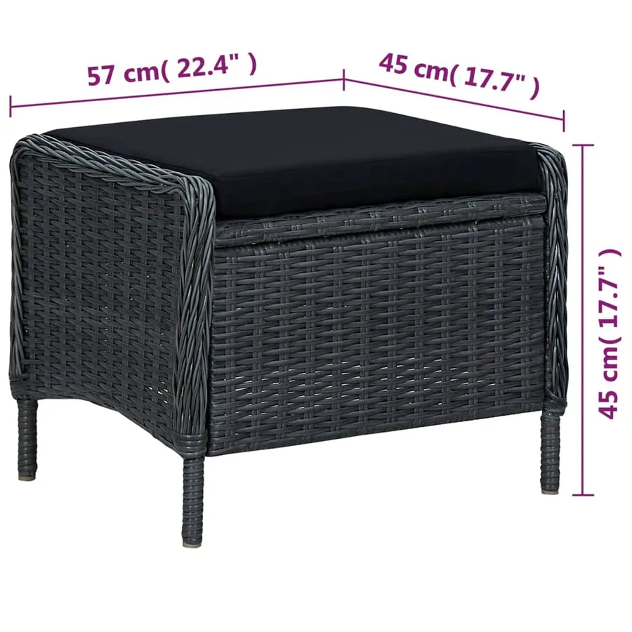 Ensemble à manger de jardin 7 pcs Gris foncé - 15