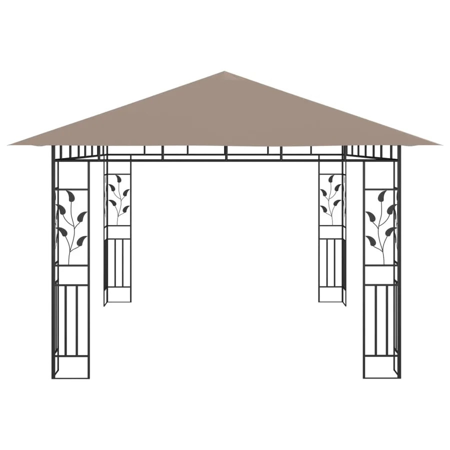 Tonnelle avec moustiquaire et lumières LED 4x3x2,73 m Taupe - 7