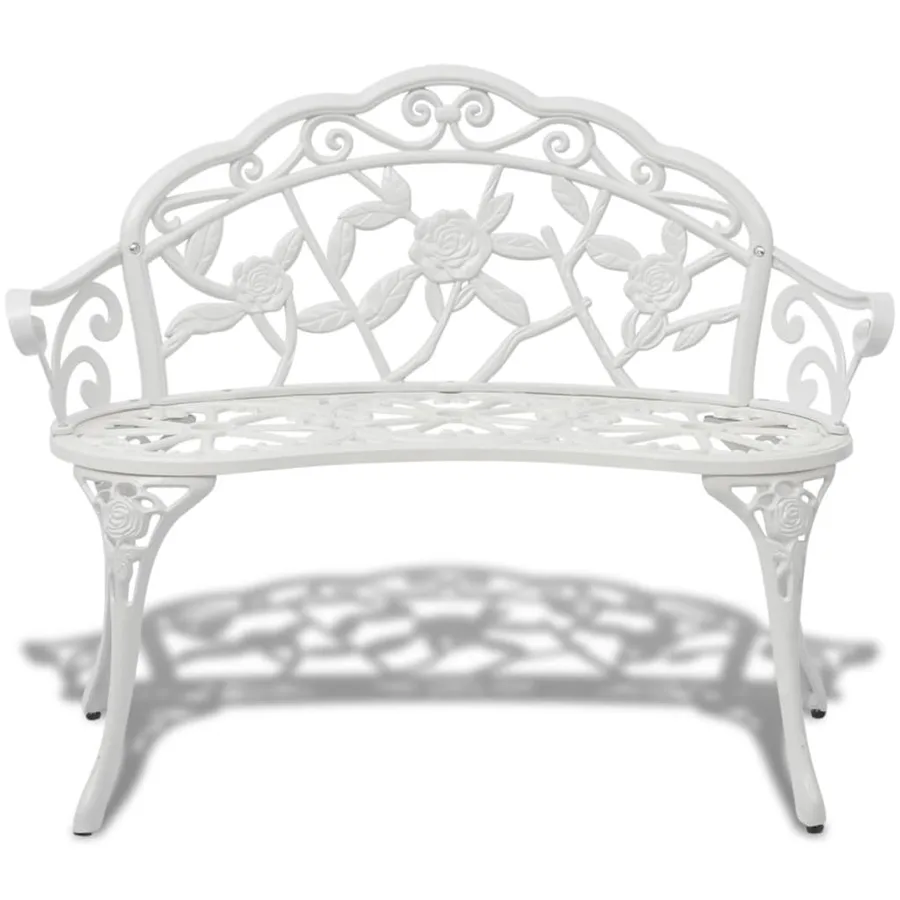 Banc de jardin 100 cm Aluminium coulé Blanc - 2