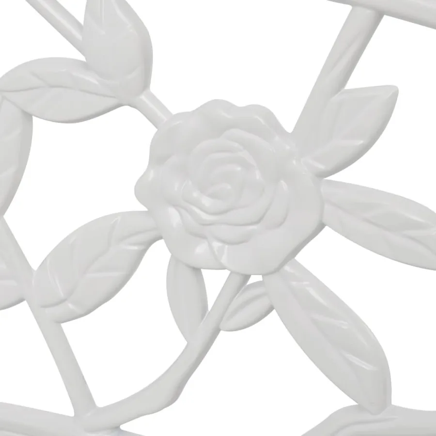 Banc de jardin 100 cm Aluminium coulé Blanc - 3