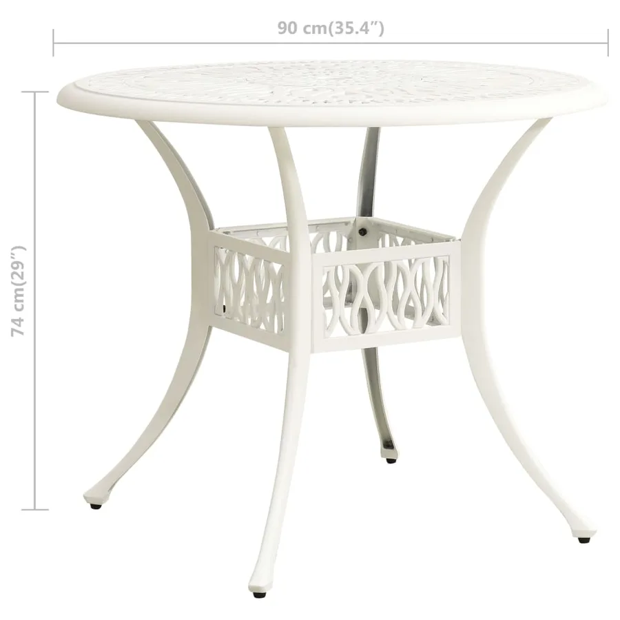 Ensemble de bistro 3 pcs Aluminium coulé Blanc - 15