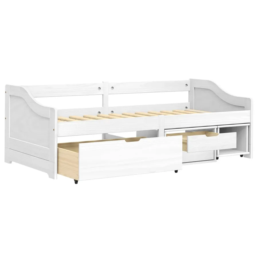 Lit de jour avec 3 tiroirs sans matelas IRUN blanc 90x200 cm - 5