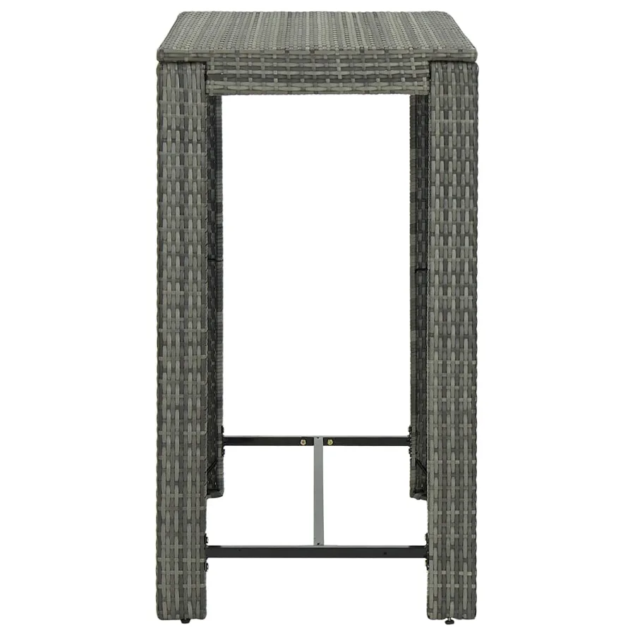 Ensemble de bar d'extérieur 5 pcs coussins Résine tressée Gris - 10