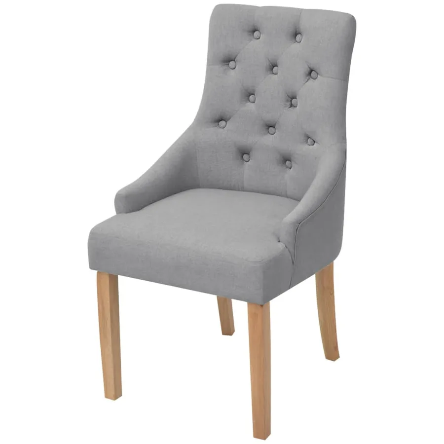 Chaises à manger lot de 6 gris clair tissu - 2