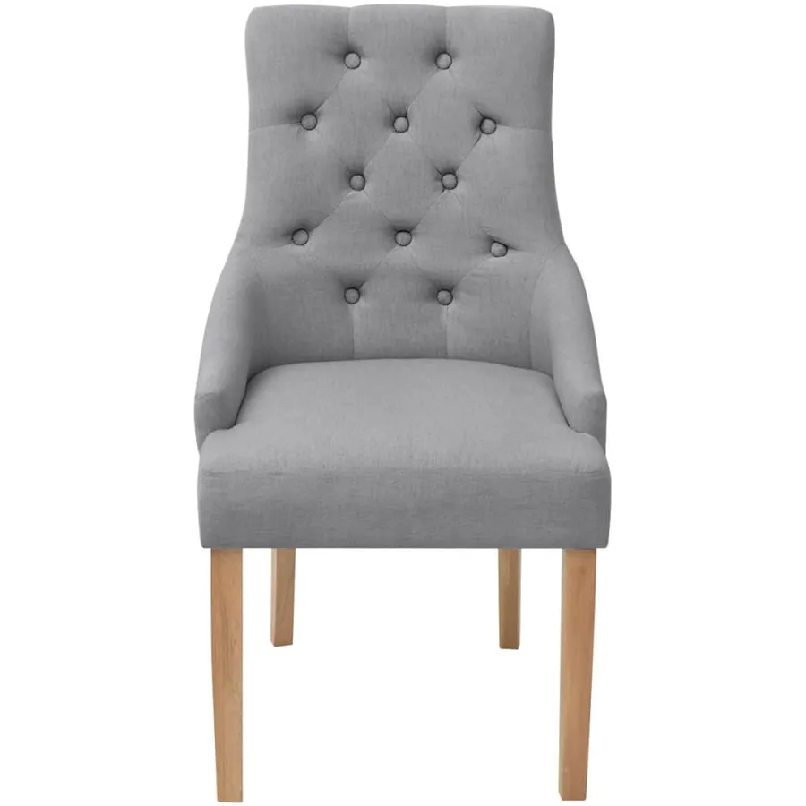 Chaises à manger lot de 6 gris clair tissu - 3