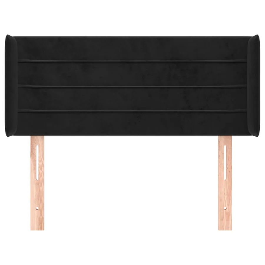 Tête de lit avec oreilles Noir 103x16x78/88 cm Velours - 3