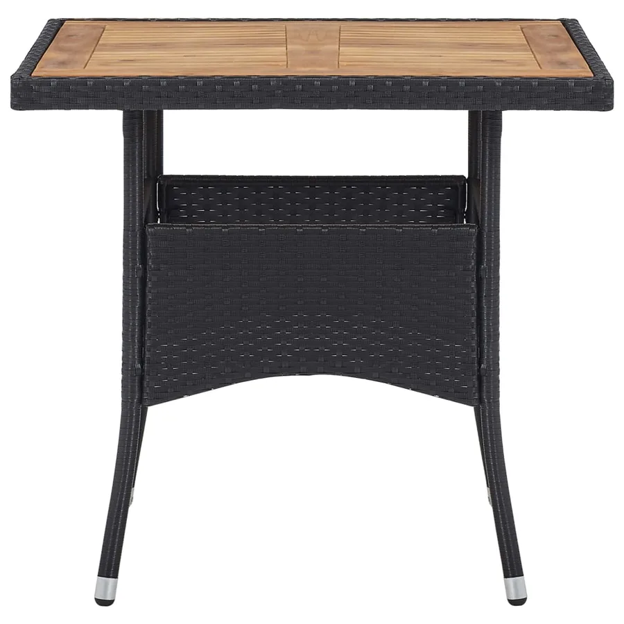 Ensemble à manger de jardin 5 pcs Noir Résine tressée et acacia - 3