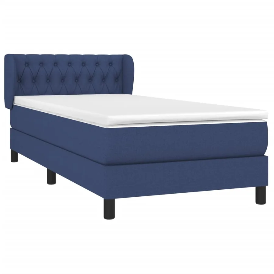 Sommier à lattes de lit avec matelas Bleu 90x200 cm Tissu - 3