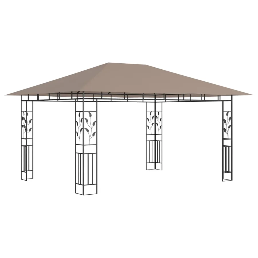 Belvédère avec moustiquaire 4x3x2,73 m Taupe 180 g/m² - 2