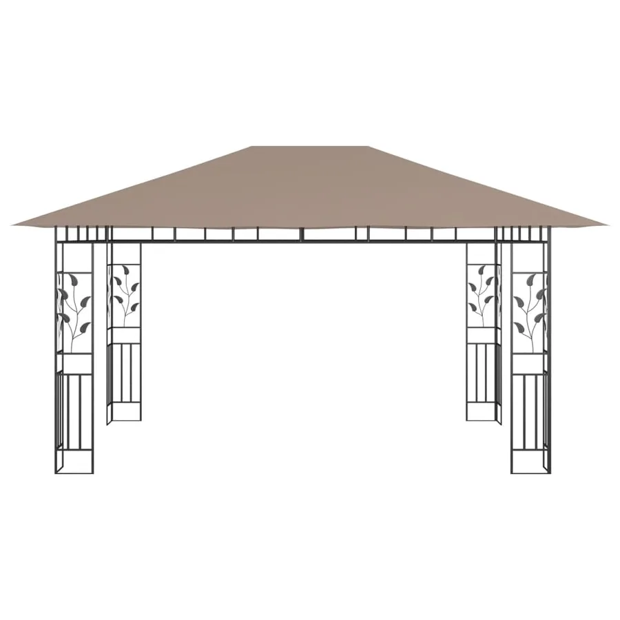 Belvédère avec moustiquaire 4x3x2,73 m Taupe 180 g/m² - 3