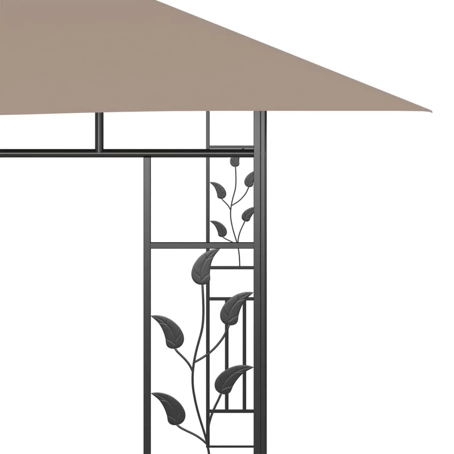 Belvédère avec moustiquaire 4x3x2,73 m Taupe 180 g/m² - 5