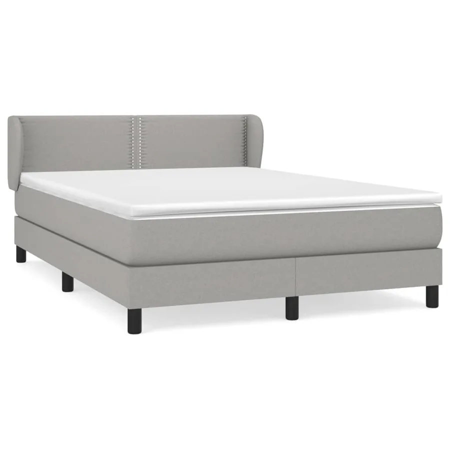 Sommier à lattes de lit avec matelas Gris clair 140x190cm Tissu - 2