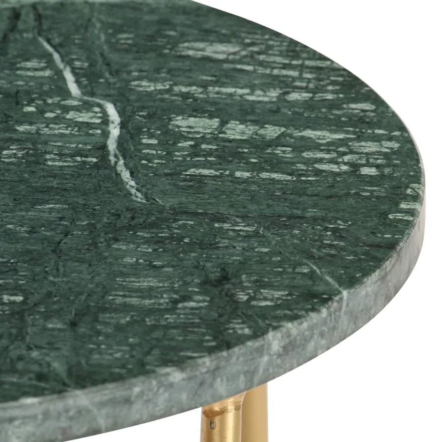 Table basse Vert 40x40x40 cm Pierre véritable et texture marbre - 3
