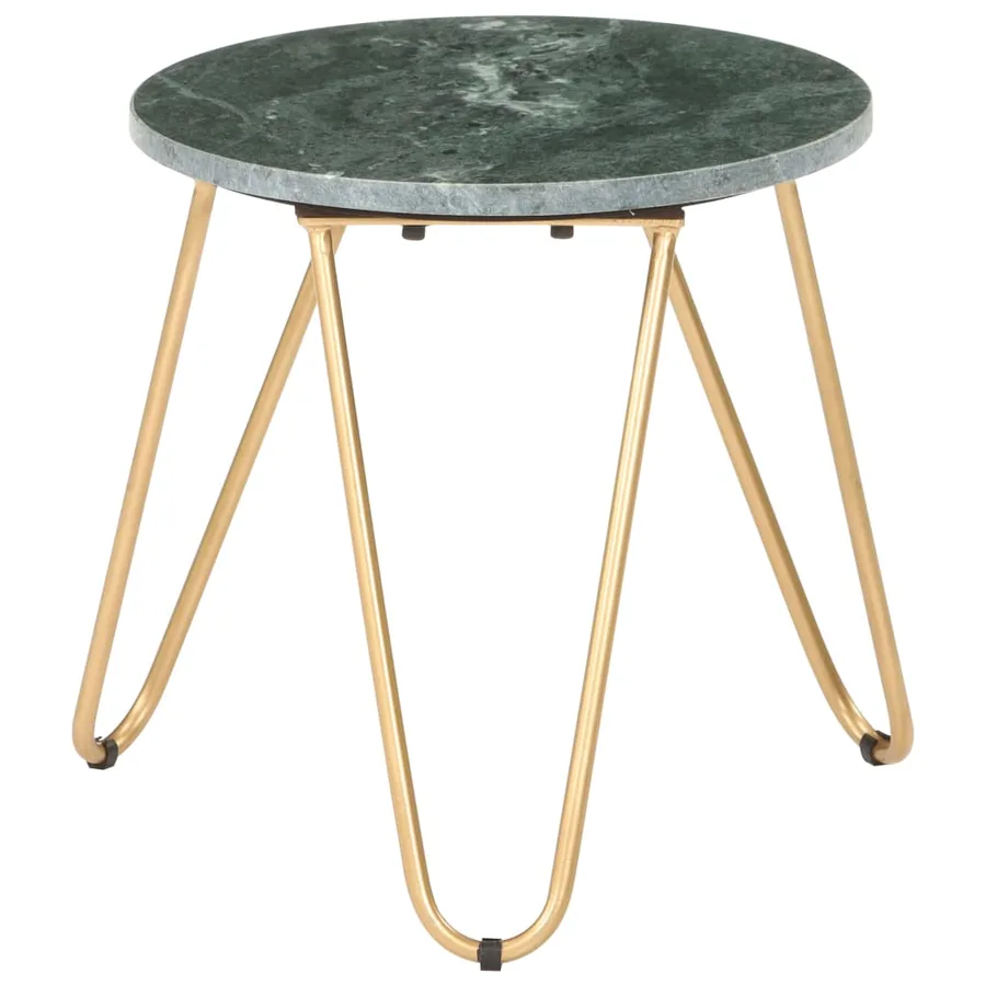 Table basse Vert 40x40x40 cm Pierre véritable et texture marbre - 4