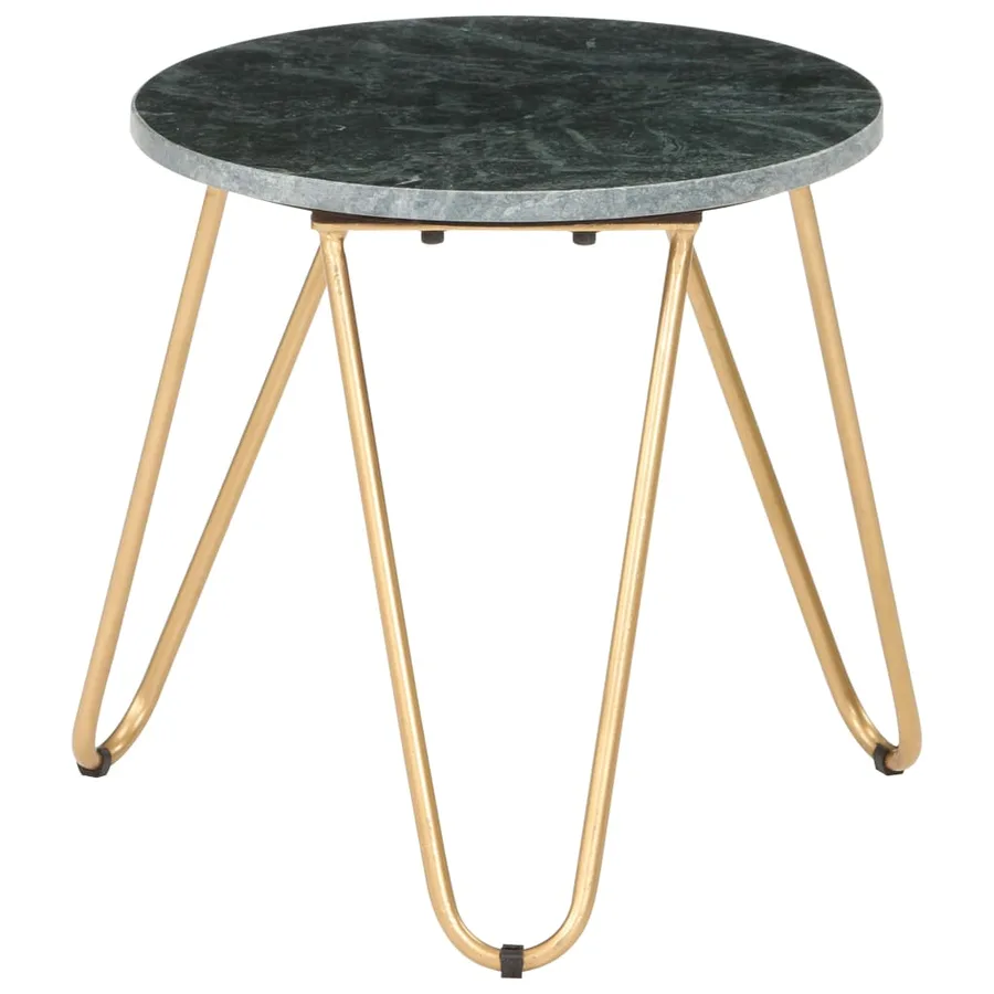 Table basse Vert 40x40x40 cm Pierre véritable et texture marbre - 5