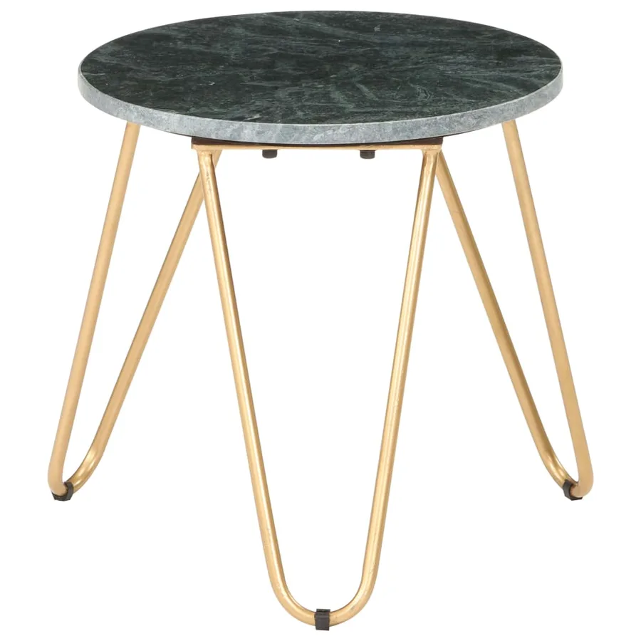 Table basse Vert 40x40x40 cm Pierre véritable et texture marbre - 6