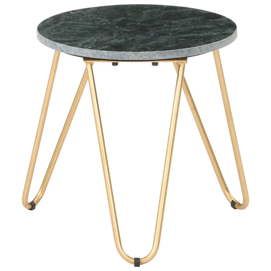 Table basse Vert 40x40x40 cm Pierre véritable et texture marbre - 7