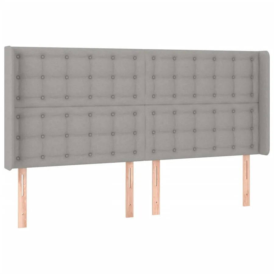 Tête de lit à LED Gris clair 203x16x118/128 cm Tissu - 3