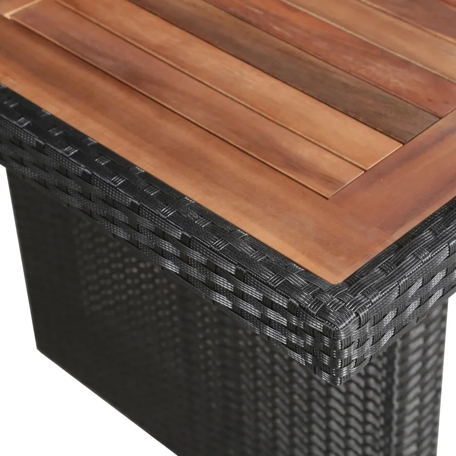 Table de jardin 240x90x74 cm Résine tressée et bois d'acacia - 2