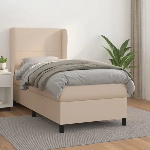 Sommier à lattes de lit avec matelas Cappuccino 100x200 cm