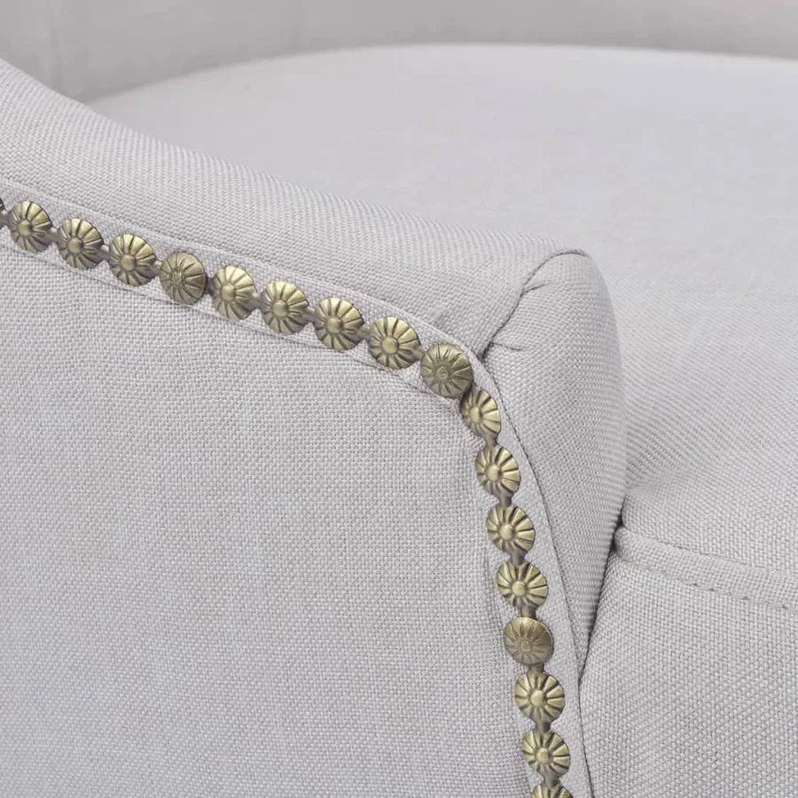 Chaises à manger lot de 4 gris crème tissu - 6
