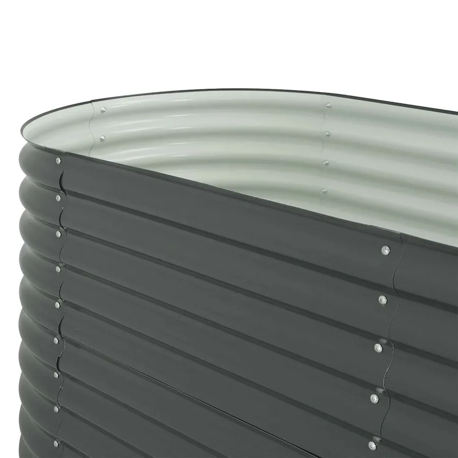 Lit surélevé de jardin 400x80x81 cm Acier galvanisé Gris - 8