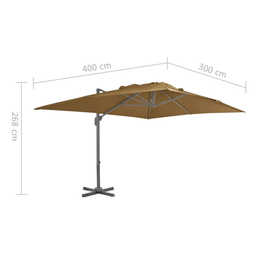 Parasol de jardin avec base portable taupe - 14