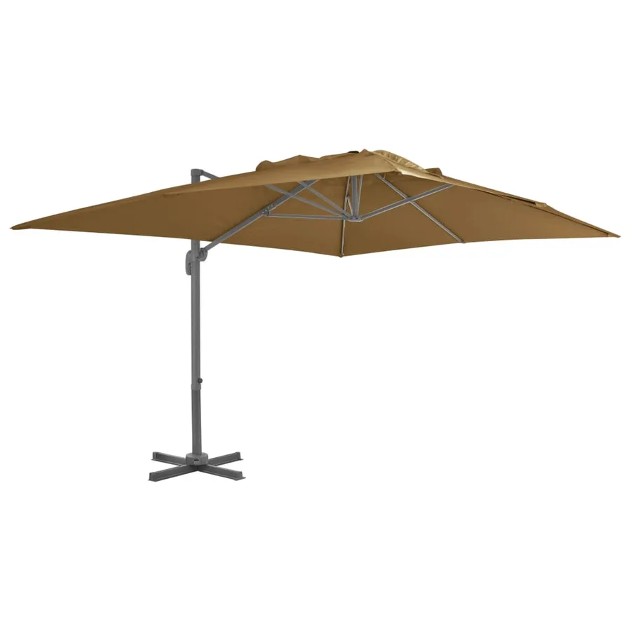 Parasol de jardin avec base portable taupe - 2