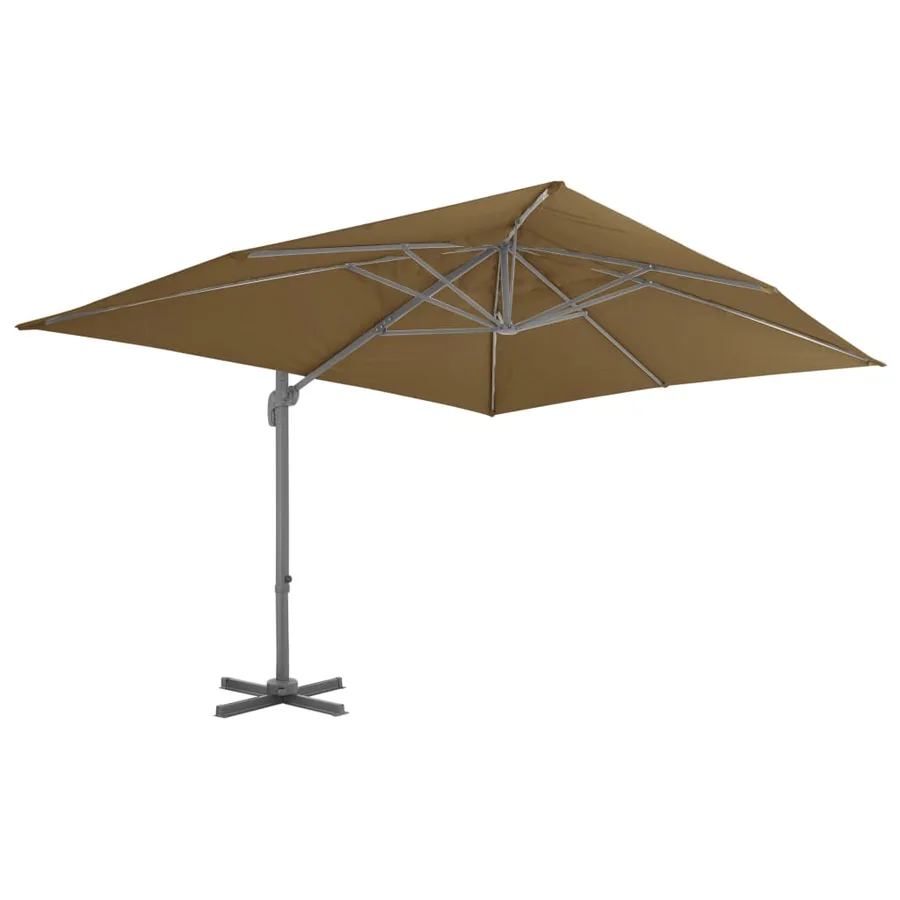 Parasol de jardin avec base portable taupe - 3