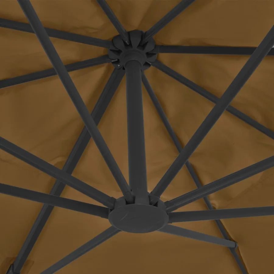 Parasol de jardin avec base portable taupe - 6