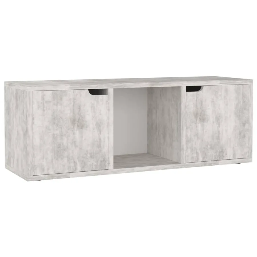 Meuble TV Béton 88,5x27,5x30,5 cm Bois d’ingénierie - 2