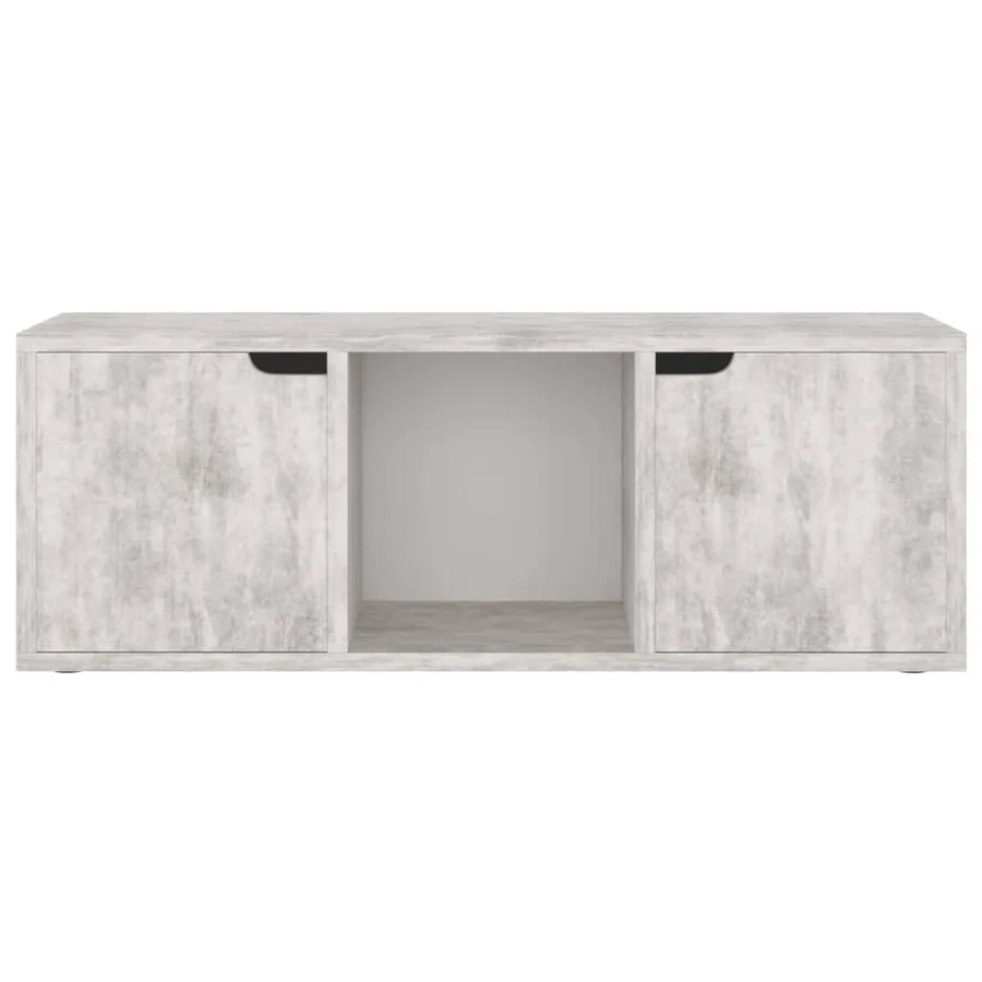 Meuble TV Béton 88,5x27,5x30,5 cm Bois d’ingénierie - 7