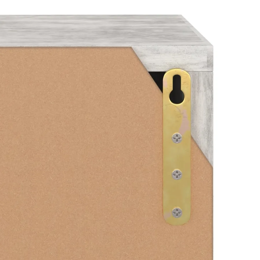 Meuble TV Béton 88,5x27,5x30,5 cm Bois d’ingénierie - 9