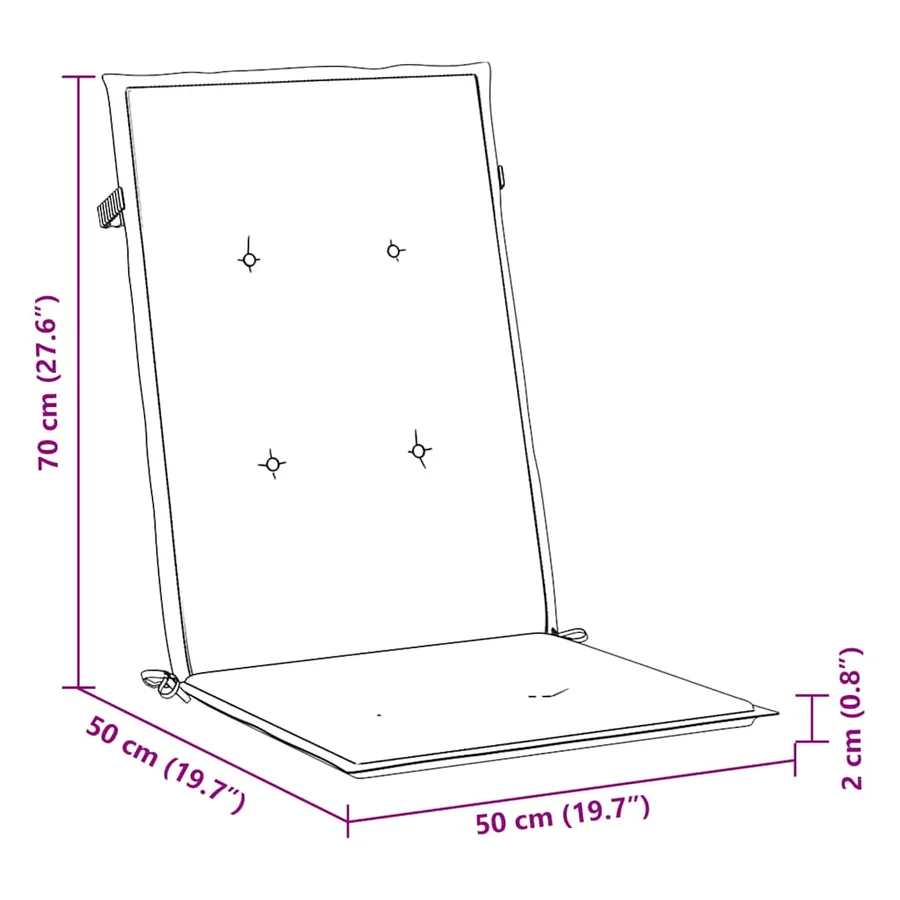 Coussins de chaise de jardin à dossier haut lot de 2 anthracite - 10