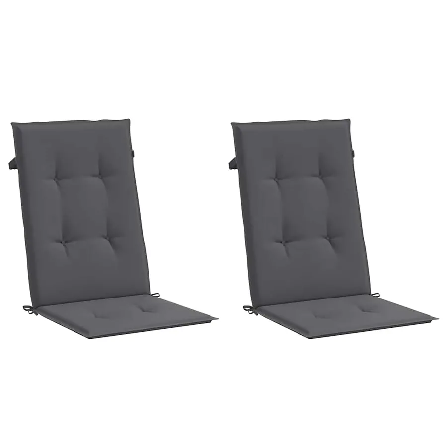 Coussins de chaise de jardin à dossier haut lot de 2 anthracite - 3