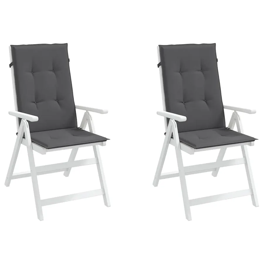 Coussins de chaise de jardin à dossier haut lot de 2 anthracite - 4