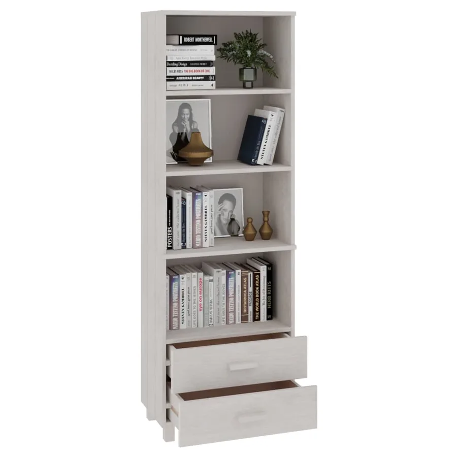 Buffet HAMAR Blanc 60x35x180 cm Bois de pin massif - 3