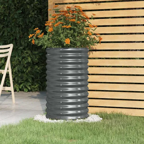Jardinière Acier galvanisé 40x40x68 cm Anthracite