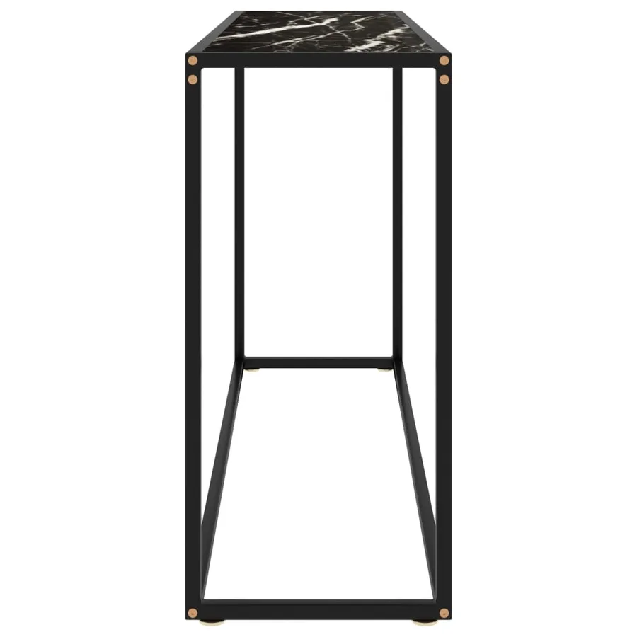 Table console Noir 120x35x75 cm Verre trempé - 3