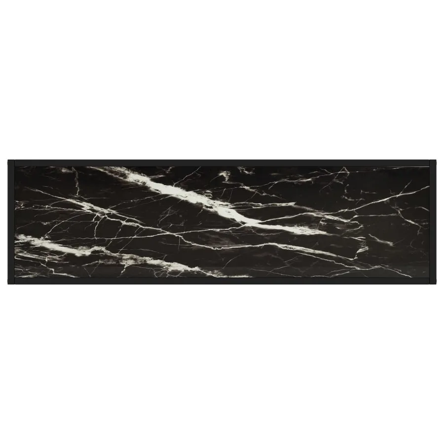 Table console Noir 120x35x75 cm Verre trempé - 4