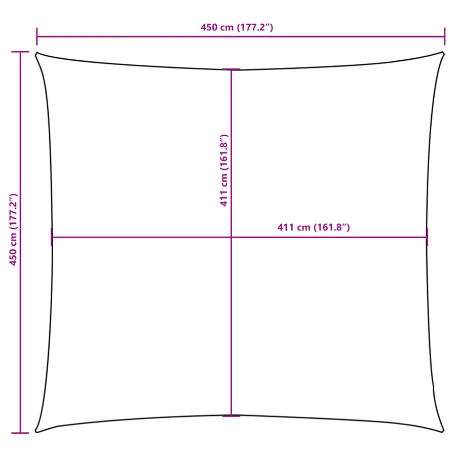 Voile de parasol tissu oxford carré 4,5x4,5 m marron - 10