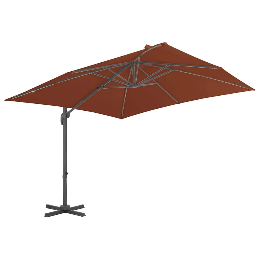 Parasol de jardin déporté avec mât en aluminium Terre cuite 400 x 300 cm - 2