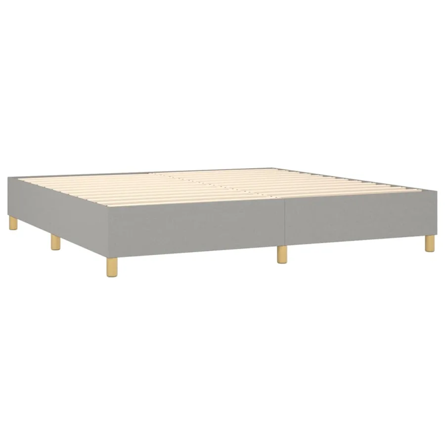 Sommier à lattes de lit avec matelas Gris clair 200x200cm Tissu - 4