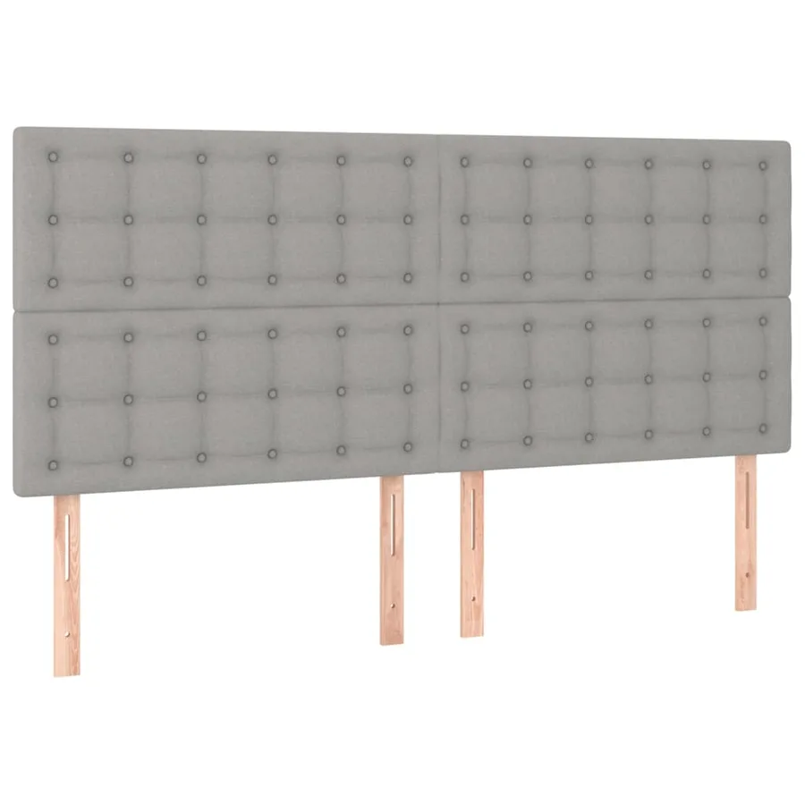 Sommier à lattes de lit avec matelas Gris clair 200x200cm Tissu - 6