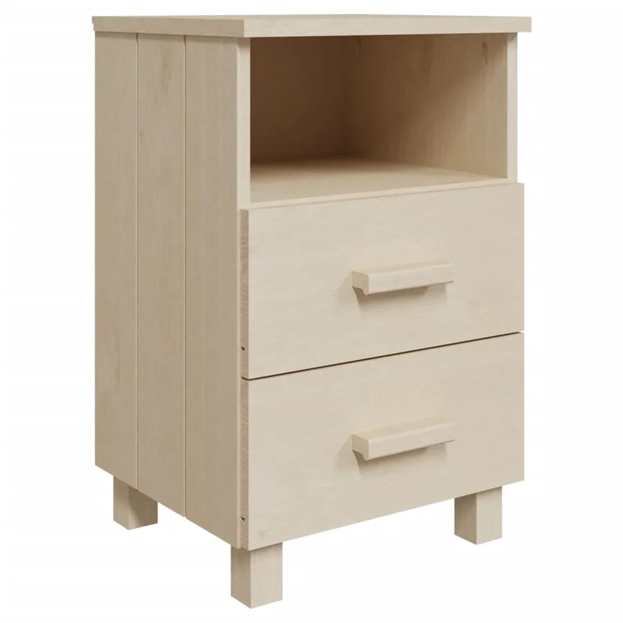 Tables de chevet HAMAR 2 pcs Marron miel 40x35x62cm Bois massif - 3