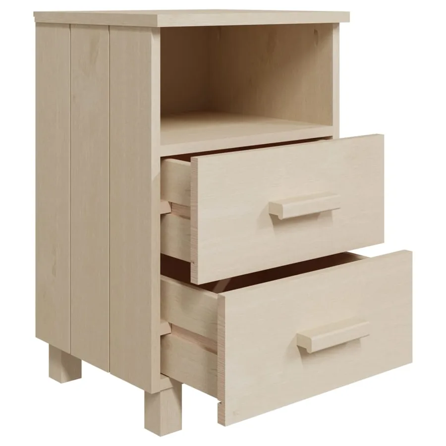 Tables de chevet HAMAR 2 pcs Marron miel 40x35x62cm Bois massif - 6