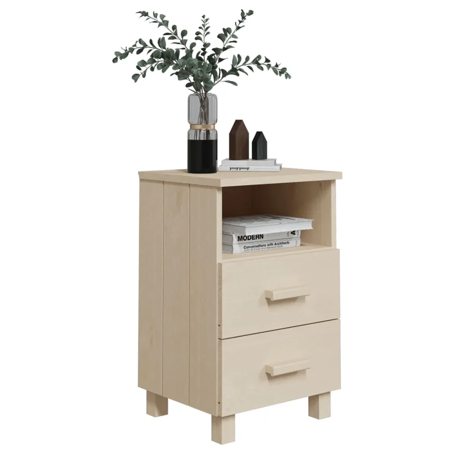 Tables de chevet HAMAR 2 pcs Marron miel 40x35x62cm Bois massif - 7