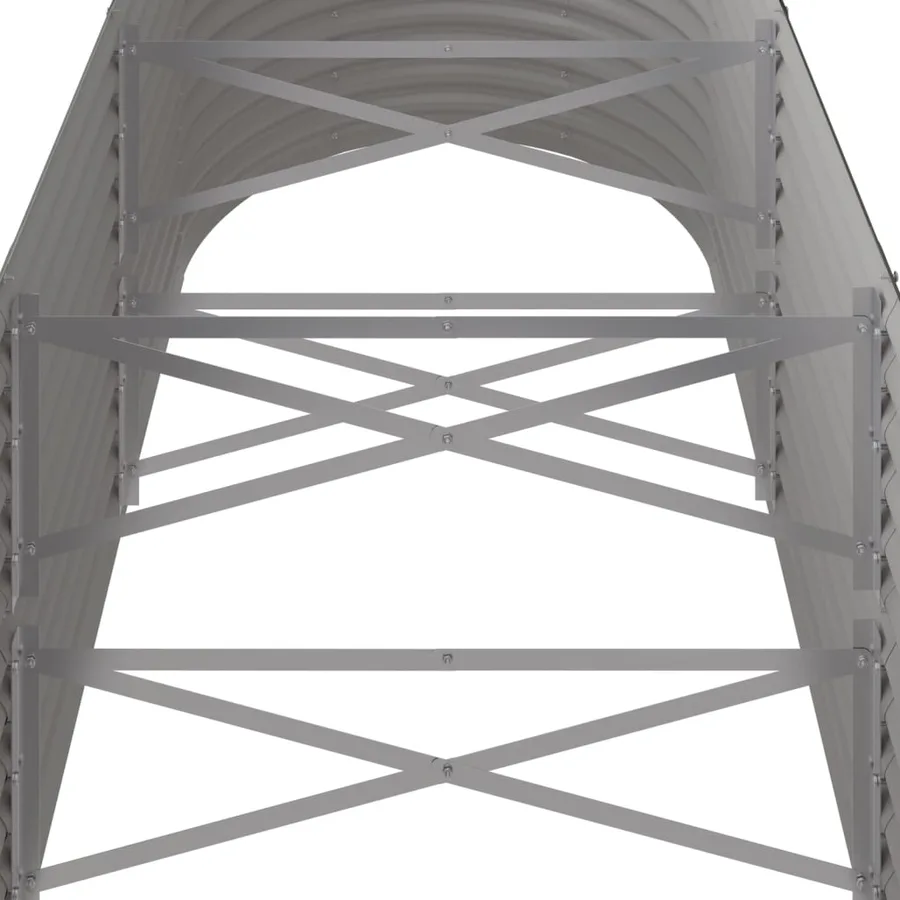 Lit surélevé de jardin Acier galvanisé 224x80x68 cm gris - 5